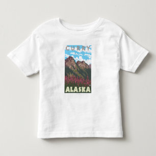Fireweed & Mountains - Curry, Alaska Toddler T-Shirt