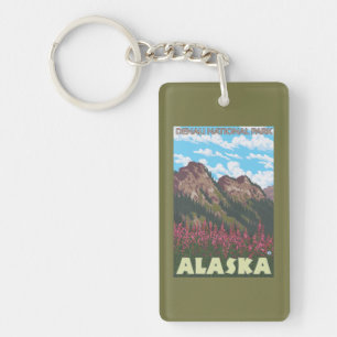 Fireweed & Mountains - Denali Nat'l Park, Key Ring