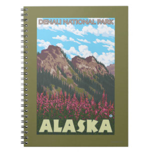 Fireweed & Mountains - Denali Nat'l Park, Notebook