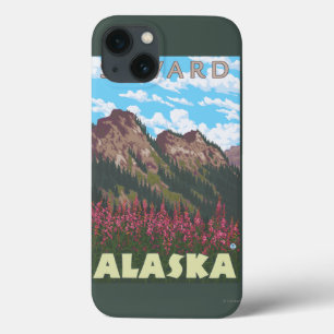 Fireweed & Mountains - Seward, Alaska iPhone 13 Case