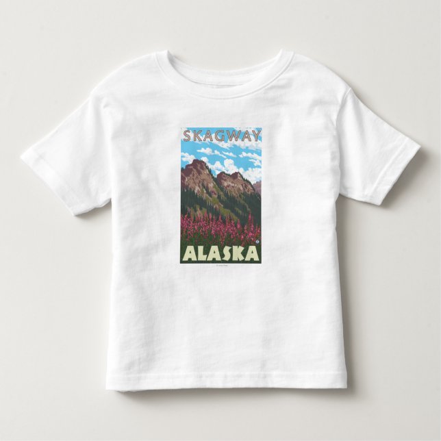 Fireweed & Mountains - Skagway, Alaska Toddler T-Shirt (Front)