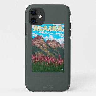Fireweed with Mountains Vintage Travel Poster Case-Mate iPhone Case