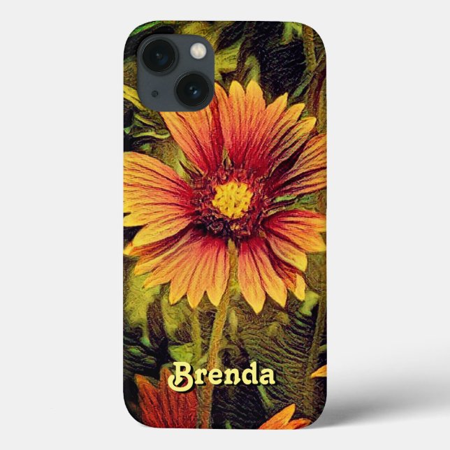 Firewheel Flower Name Monogram Case-Mate iPhone Case (Back)