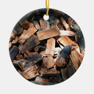 firewood ceramic tree decoration