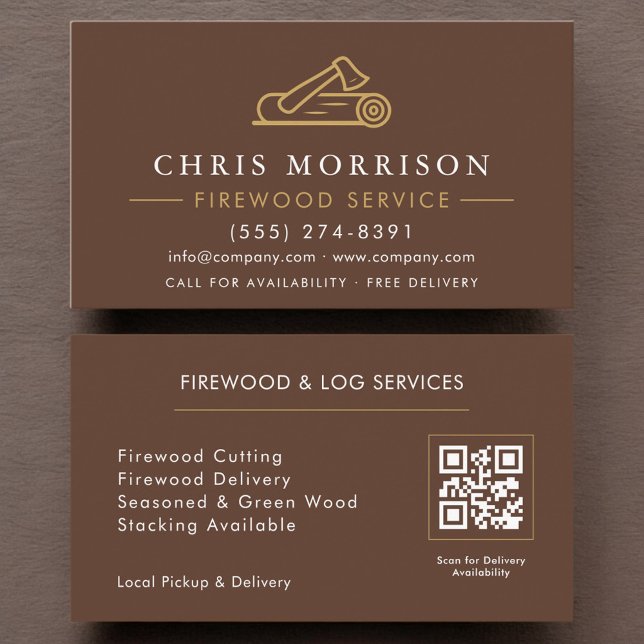 Firewood Delivery QR Code Business Card (Creator Uploaded)