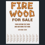 Firewood Fire Wood for Sale Flyer Tear Off Strips<br><div class="desc">Get the word out about your firewood business with these eye-catching flyers. They feature the words FIRE WOOD spelled out in wood log style letters. The simple brown and white colour scheme will help give your business a professional look. Perfect for hanging up in coffee shops, community centres and on...</div>
