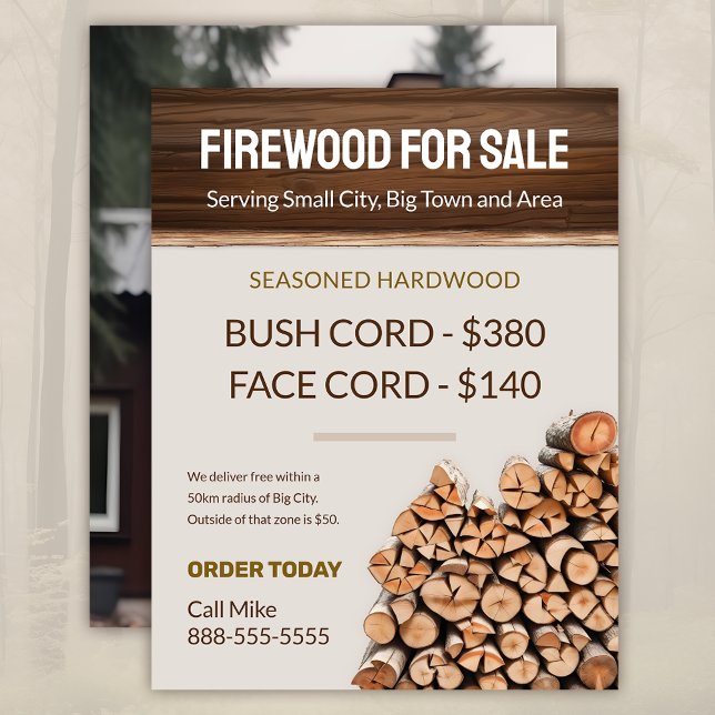 Firewood For Sale Business Flyer Template (Creator Uploaded)