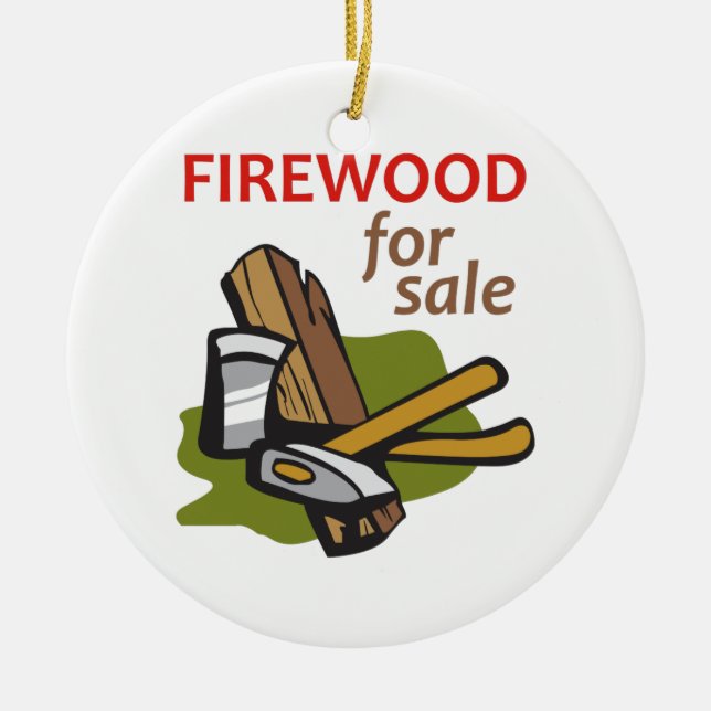 FIREWOOD FOR SALE CERAMIC TREE DECORATION (Front)