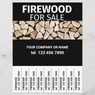 Firewood for Sale Wood Flyer Tear Off Strips