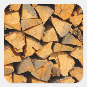Firewood jigsaw square sticker