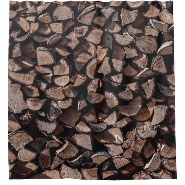 Firewood lot shower curtain (Front)