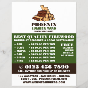 Firewood, Lumber/Timber/Wood Yard Advert Flyer
