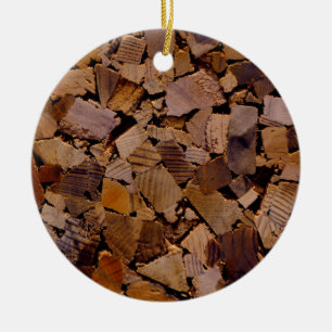 Firewood rustic cabin wood grain tree bark pattern ceramic tree decoration