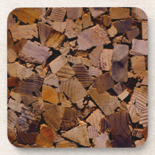 Firewood rustic cabin wood grain tree bark pattern coaster