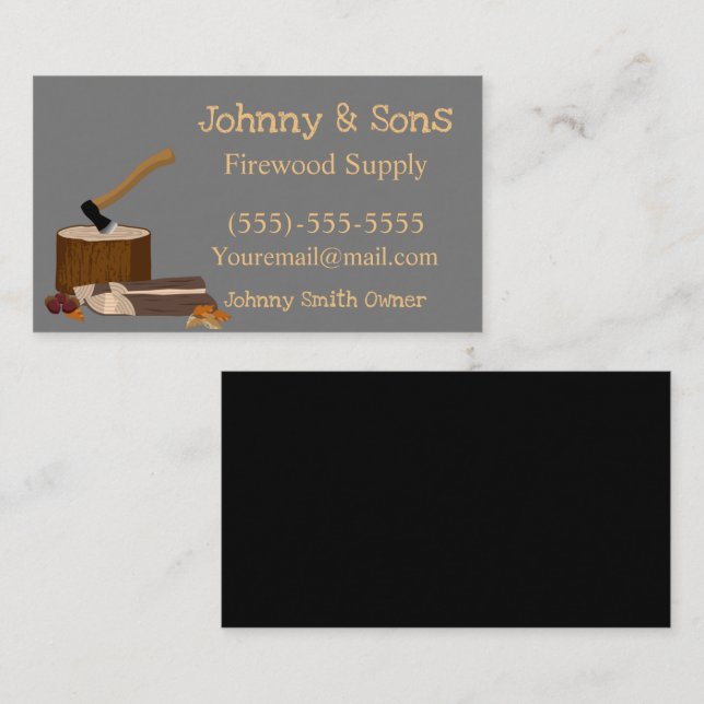  Firewood Supply  Business Card (Front/Back)