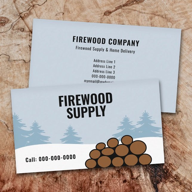 Firewood Supply & Home Delivery Business Card (Firewood Supply & Home Delivery Business Card)