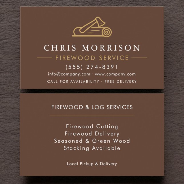 Firewood Supply Service Company Business Card (Creator Uploaded)