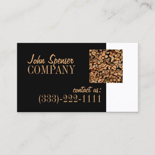Firewood Supply Wood Company Business Card (Front)
