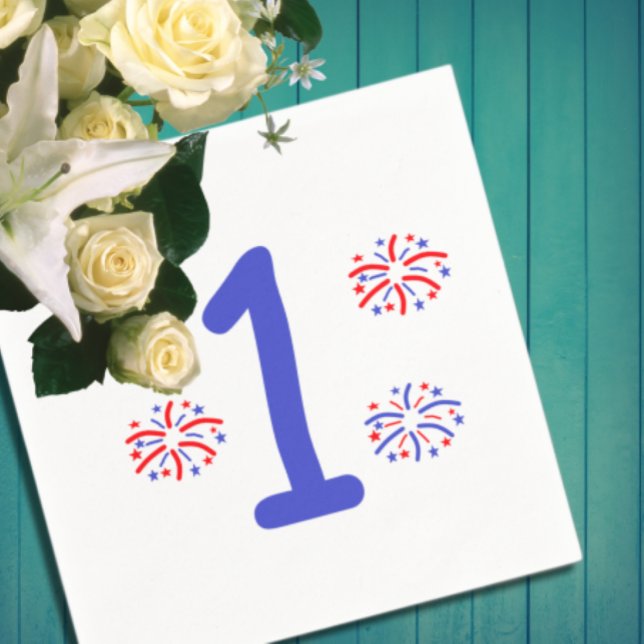 Firework 1st Birthday Napkin (Creator Uploaded)