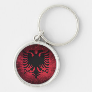 Firework; Albania Flag Key Ring