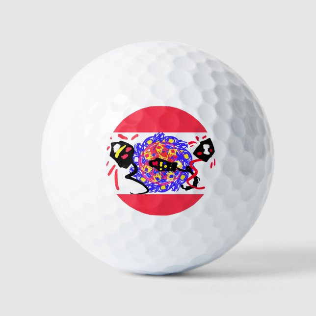 Firework art pop golf balls (Front)
