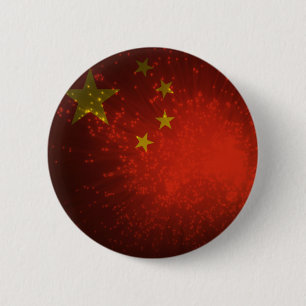 Firework; China Flag 6 Cm Round Badge