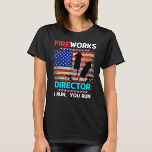 Firework Director 4th Jury I Run You Run  For Usa  T-Shirt