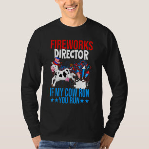 Firework Director Happy 4th Of July American Flag  T-Shirt