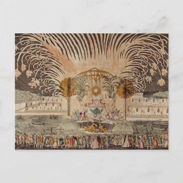 Firework Display in the Place Louis XV Postcard (Front)