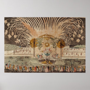 Firework Display in the Place Louis XV Poster