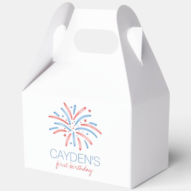 Firework Fourth of July Birthday Favour Box (Front)