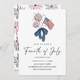 Firework Fourth Of July Party Invite Patriotic 4th