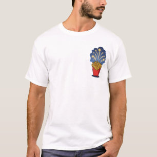 Firework Fries Illustration with Golden Sparks T-Shirt