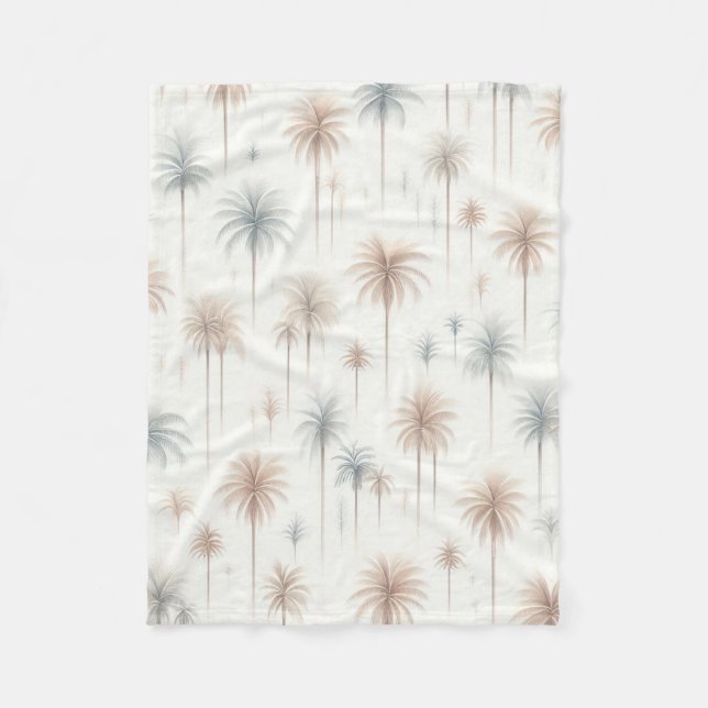 Firework Palms Fleece Blanket (Front)