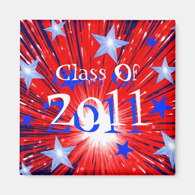 Firework R W B 'Class of 2011' magnet square (Front)