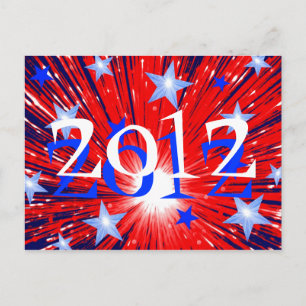 Firework Red White Blue '2012' postcard
