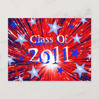 Firework Red White Blue 'Class of 2011' postcard