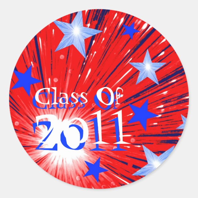 Firework Red White Blue 'Class of 2011' sticker (Front)