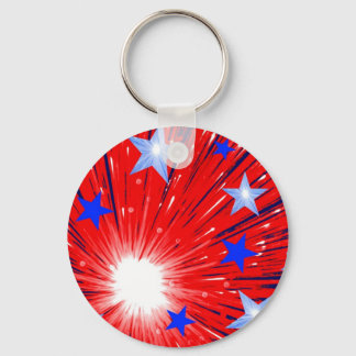 Firework Red White Blue keychain