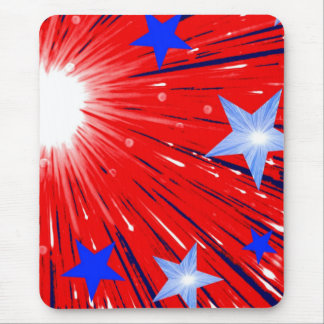 Firework Red White Blue mousepad portrait