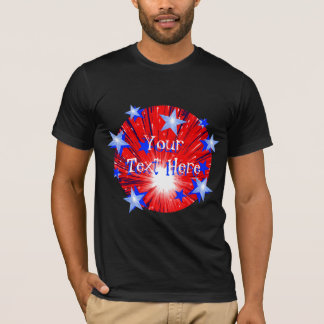 Firework Red White Blue 'Your Text' t-shirt black