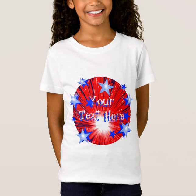 Firework Red White Blue 'Your Text'  t-shirt kids (Front)