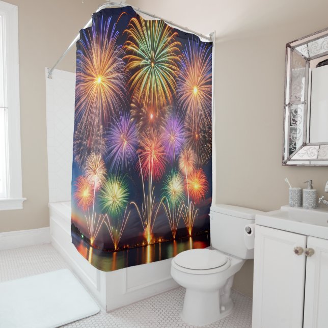 Firework Shower Curtain (In Situ)
