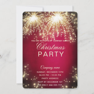 Firework sparkling corporate Christmas party Invitation