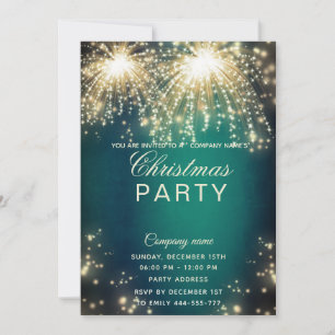 Firework sparkling corporate Christmas party  Invitation