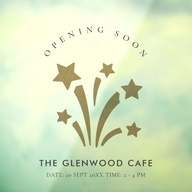 Firework Star Gold Glitter Opening Coming Soon (Sheet 3)