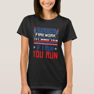 Firework Technician 4th Of July American Flag T-Shirt