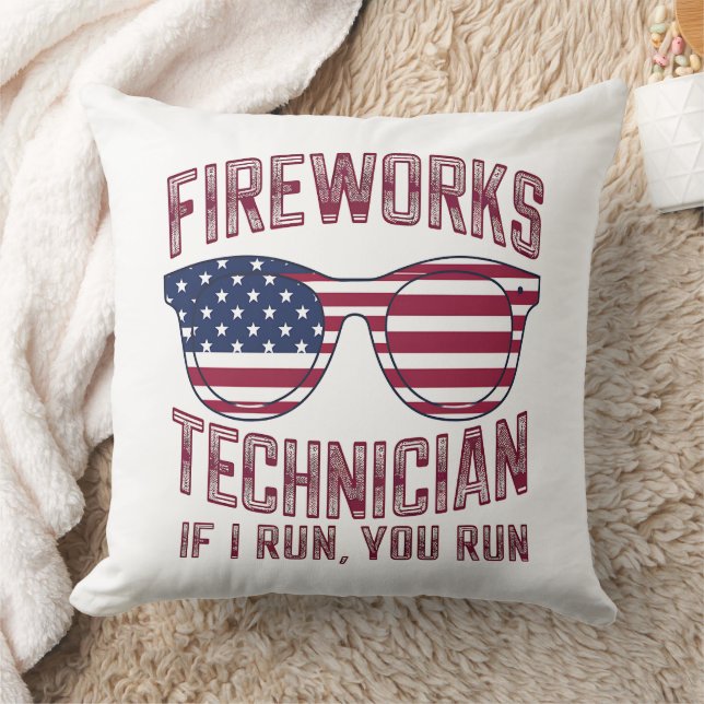 Firework Technician 4Th Of July Funny Usa Cushion (Blanket)