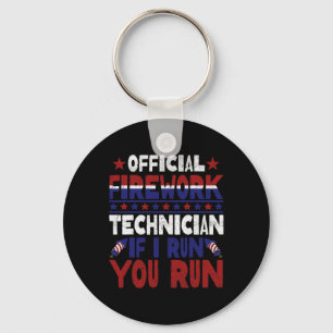 Firework Technician 4th Of July Funny Usa Pyro-tec Key Ring