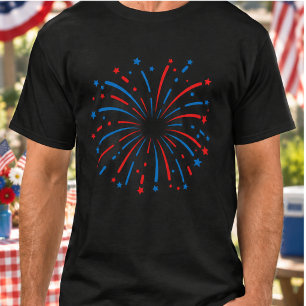 Firework USA 4th of July Patriotic Red, White T-Shirt